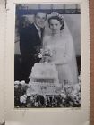 Vintage Mounted Photo Bride & Groom Cutting Wedding Cake LG Lings Hatton Derby