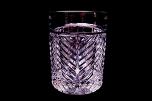Vaso de vidrio antiguo Herringbone 4 1/8"" 12 oz - Imagen 1 de 5