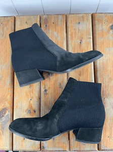 Eileen Fisher Aesop gewalktes Nubukleder und recyceltes Stretch Strick Bootie Größe 8,5 - Bild 1 von 7