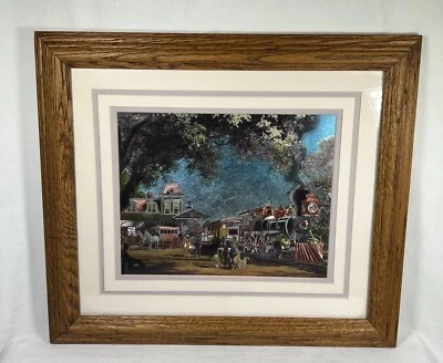 Impresión artística de tren acabado metálico grabado en papel aluminio vintage Paul Detlefsen DAYS GONE BY Foto 1 de 4