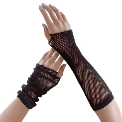 Women's Fingerless Fishnet Gloves - Image 1 of 2