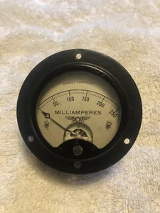 VTG JEWELL Milliamperes 0-250 Direct Current Gauge Meter (Tray 5/7) - Picture 1 of 7