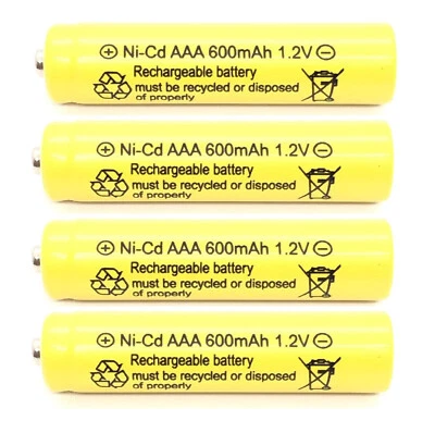 RELIGHTABLE 4-PCS Rechargeable NiCd AAA 600mAh Ni-Cad Batteries for Solar-Powered Light B4