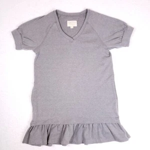 Evys Tree The Mikela Ruffle Hem T Shirt Dress Womens L Gray Balletcore Cozy Chic - Picture 1 of 9