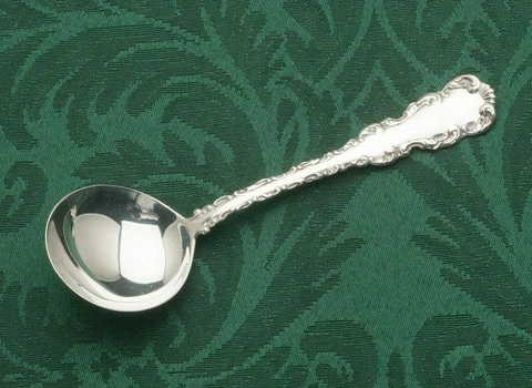 Louis XV by Whiting Div. of Gorham Bouillon Soup Spoons 5", Sterling Silver Cover