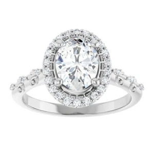 1 ct Oval Cut D-VVS1 Moissanite Wedding Engagement Ring S925 Sterling Silver - Picture 1 of 12