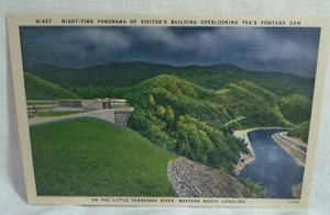 Nacht Panorama Fontana Dam North Carolina Vintage Postkarte unbenutzt. - Bild 1 von 2