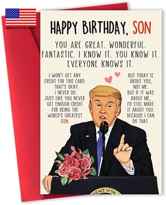 Lustige Trump Geburtstagskarte für Sohn, Happy Donald Birthday Sohn Karten Geschenke Birthda - Bild 1 von 6