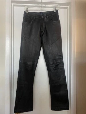 Pantalones forrados de cuero genuino negros GAP talla 2 Foto 1 de 4