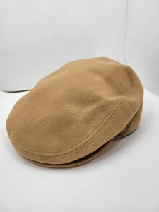 STEFENO CAMEL 2 CASHMERE WOOL FLAT CAP MADE IN ITALY - Picture 1 of 5