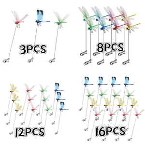 3~16x Fake Garden Dragonfly Clip Pole,3D Decorative Crafts Outdoors Garden Decor - Picture 1 of 20