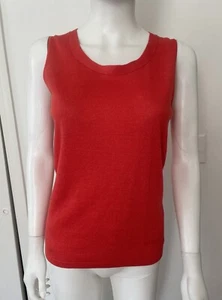 New Lafayette 148 New York Orange 100% Linen Scoop Neck Tank Shell Size Small - Picture 1 of 7