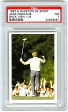 JACK NICKLAUS (POP 2) 1987 QUESTION of SPORT BACK VIEW UK PSA-7 NR-MT GOLF CARD