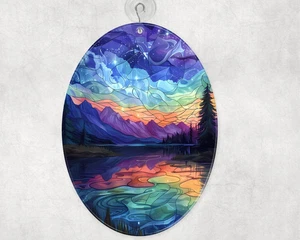 Aurora Glass Glass Suncatcher, 2 Shape Choices - Picture 1 of 4
