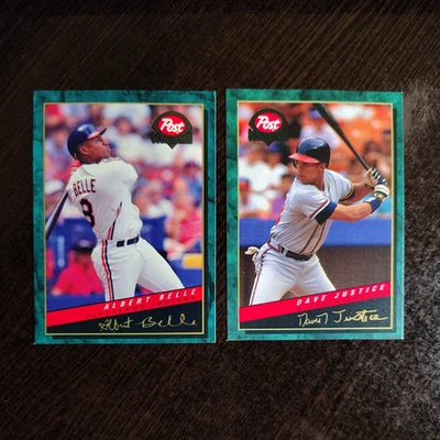 1994 Post Collection - Belle - Cleveland Indians & Justice - Atlanta Braves - Image 1 of 4