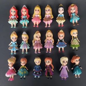 Menge 18 Disney Prinzessin Mini Kleinkind bewegliche Puppen Anna Elsa Aurora Rapunzel - Bild 1 von 2