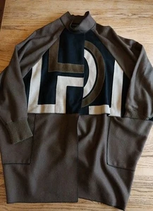 Cappotto vintage anni 80 Osgood misto lana smuk cucito scamosciato applique maniche a pipistrello taglia unica - Foto 1 di 9