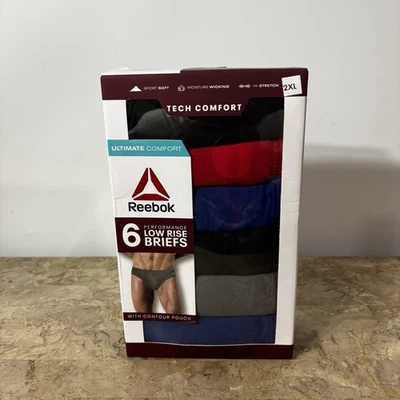 Reebok 6 Performance Low Rise Briefs Tech Ultimate Comfort Size 2XL - Image 1 of 3