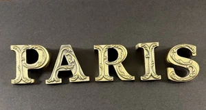 "Letras de metal de latón ornamentado P A R I S 2""" - Imagen 1 de 5