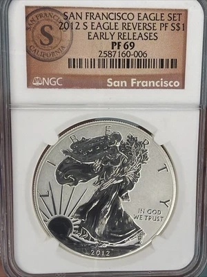 2012 S REVERSE PROOF SILVER EAGLE NGC PF69 Early Releases - Image 1 of 4