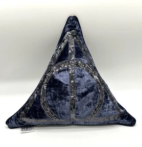 Harry Potter Deathly Hallows Pottery Barn Teen Blue Velvet Sequin Throw Pillow - Picture 1 of 2