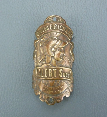 Ancienne plaque de vélo, "Cycles E.RICHARD" "VALÉRY successeur" Paris France. - Photo 1/4