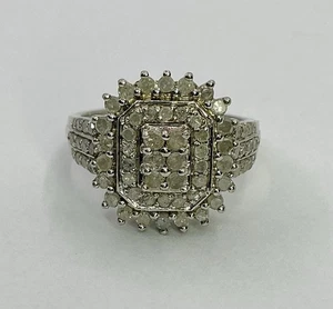 ANILLO CÓCTEL PAVÉ CON DIAMANTES REALES - PLATA DE LEY TALLA - 8 (S1026)  - Imagen 1 de 10
