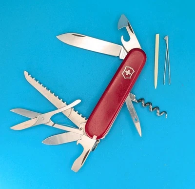 CUCHILLO DE CAZADOR ROJO VICTORINOX PRE-1991 ¡MULTIHERRAMIENTA! Foto 1 de 4