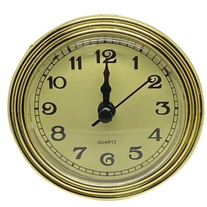 86mm (B) Quartz Replacement Gold Bezel Clock Insert Arabic Numerals 80-85mm Hole - Picture 1 of 3