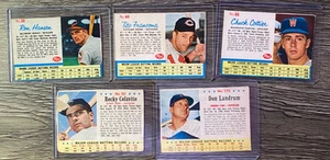 POST CEREAL BASEBALL CARDS: LOT OF 5 = 1962 #30, 40, 66; 1963 #50, 175 - Picture 1 of 1