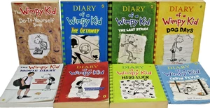 Diary of a Wimpy Kid Collection by Jeff Kinney Paperback Set of 8 Books Cartoon - Picture 1 of 24