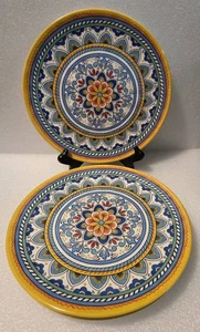 New Certified International Portofino 11" Melamine Dinner Plates Multi Colored 4 - Picture 1 of 9