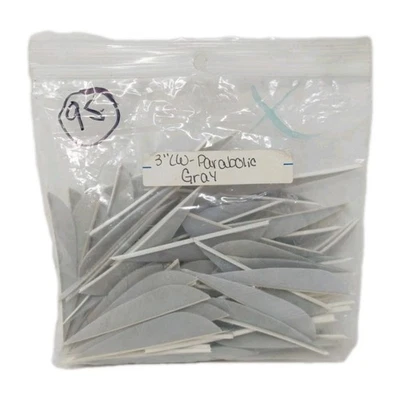 95 Count Archery Arrow Feathers 3" Left Wing: Parabolic Gray - Image 1 of 2