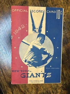 1942 NY Giants Official Score Card vs Boston - Picture 1 of 6