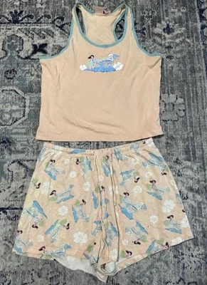 Vintage Y2K Xhilaration Tank Set Size Medium Cropped Beaded Stretch Knit Cute - Image 1 of 4