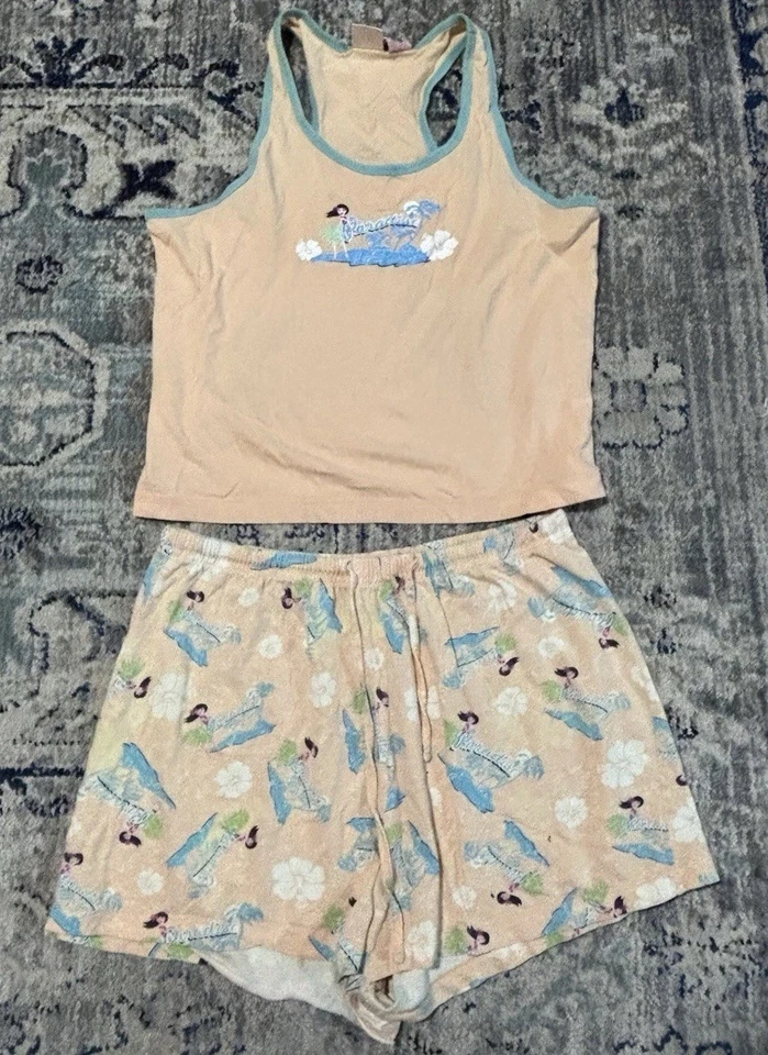 Lindo conjunto sin mangas vintage Y2K Xhilaration talla mediana recortado con cuentas tejido elástico Foto 1 de 4