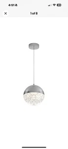 Artika Pendant 81"x10" 1 Light Chrome Modern 5 CCT Integrated LED Light Fixture - Picture 1 of 7