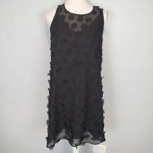 BCBG Generation Sleeveless  Dress Black sz 10 floral applique - Picture 1 of 15