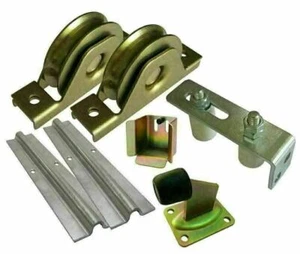 Sliding Gate Hardware Kit-Wheels,Steel Track, Gate Keeper, Roller Guide, Stopper - Picture 1 of 6