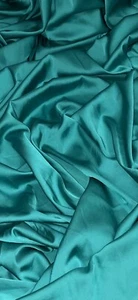 Tela satinada verde azulado Charmeuse 58"" precio por metro - Imagen 1 de 2