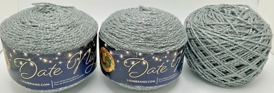 THREE Lion Brand Date Night Sparkle Yarn, Tree Agate, Acrylic Worsted LOT 56103 - Image 1 of 4