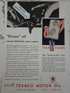1931 Texas Company Texaco Frozen Motor Oil Cannot Lubricate Engine vintage ad - Picture 1 of 1