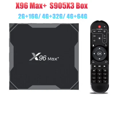X96 max plus S905X3 Android 9.0 Smart TV Box 4G 32G/64G TV Box WiFi Media player - Image 1 of 4