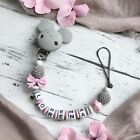Pacifier Chain Named Silicone Girls Mouse Pink Grey Baby Gift