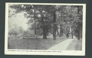 Ca 1906 Post Card DeKalb IL Northern State Normal School Campus Freshmans Seat - Picture 1 of 1