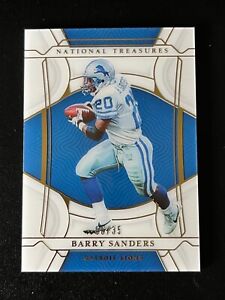 BARRY SANDERS 2021 PANINI NATIONAL TREASURES /35 GOLD PARALLEL DETROIT LIONS