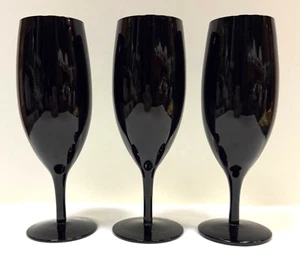 Mikasa Elegance Black Iced Beverage Glasses Stemware 8 1/2” 359402. Set of 3 - Picture 1 of 11