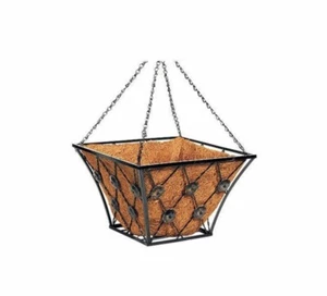Lot Of 6 Hanging Basket, Bronze Coated 14-Inch Square - Picture 1 of 2