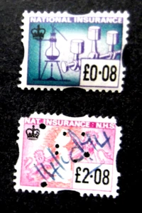 GB-8p & £2.08 National Insurance Stamps-Used - Picture 1 of 4