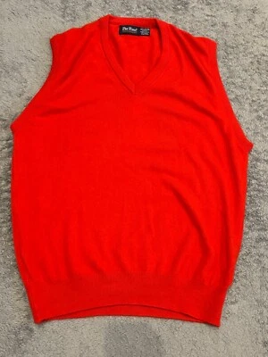 Vintage Par Four Sportswear Sweater Vest Mens Large Red V-Neck Acrylic Golf - Image 1 of 4
